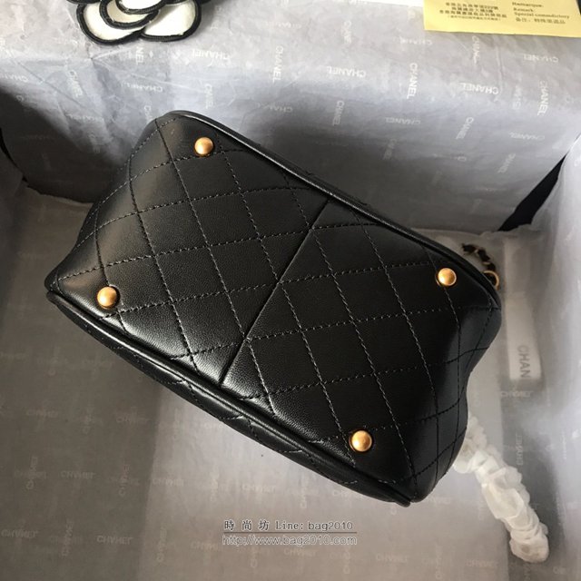 Chanel女包 2019早秋新款 黑色 香奈兒紅色水桶包 香奈爾鏈條單肩包  djc2570